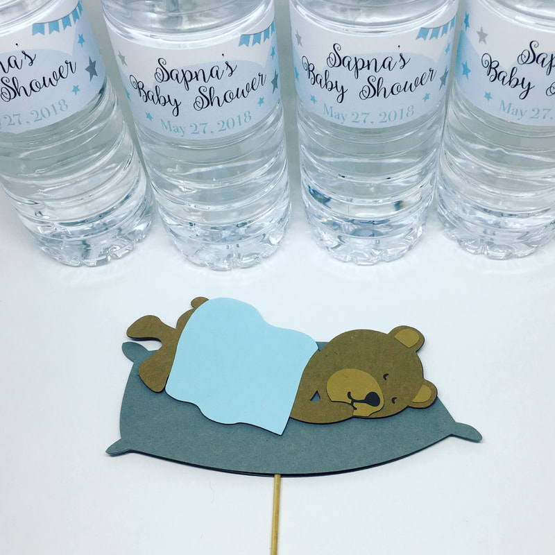 Custom Water Bottle Labels & Custom Photobooth Props by Pulp Creations MD