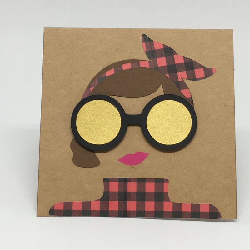 Mini Hipster Girl Card by Pulp Creations MD