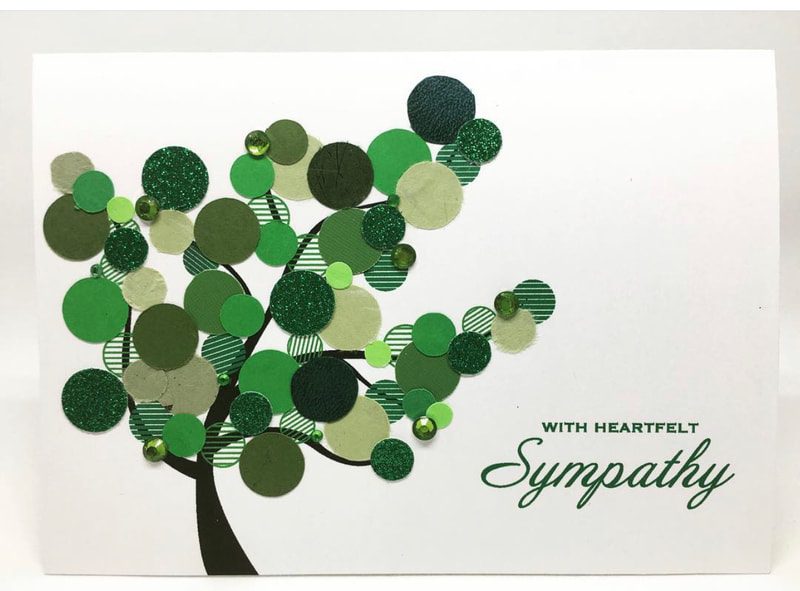 With Heartfelt Sympathy Circles Card by Pulp Creations MD