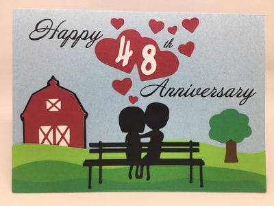Custom 48th Wedding Anniversary Card by Pulp Creations MD
