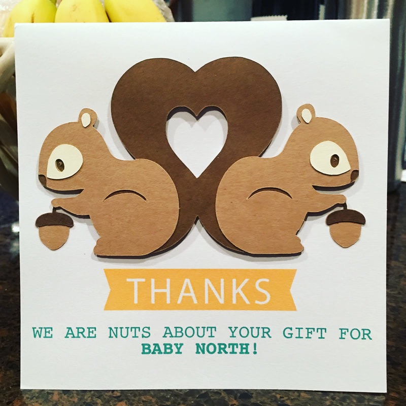 Nuts About Your Gift Baby Shower Thank You Card by Pulp Creations MD