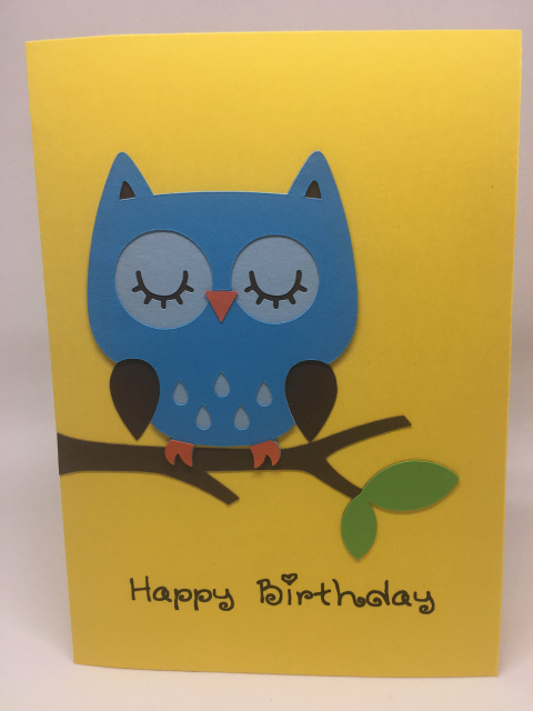 Owl Birthday Card by Pulp Creations MD